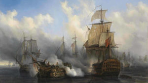 Szenen der Schlacht von Trafalgar (Étienne François Auguste Mayer).