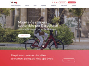 Website von bicing Barcelona.