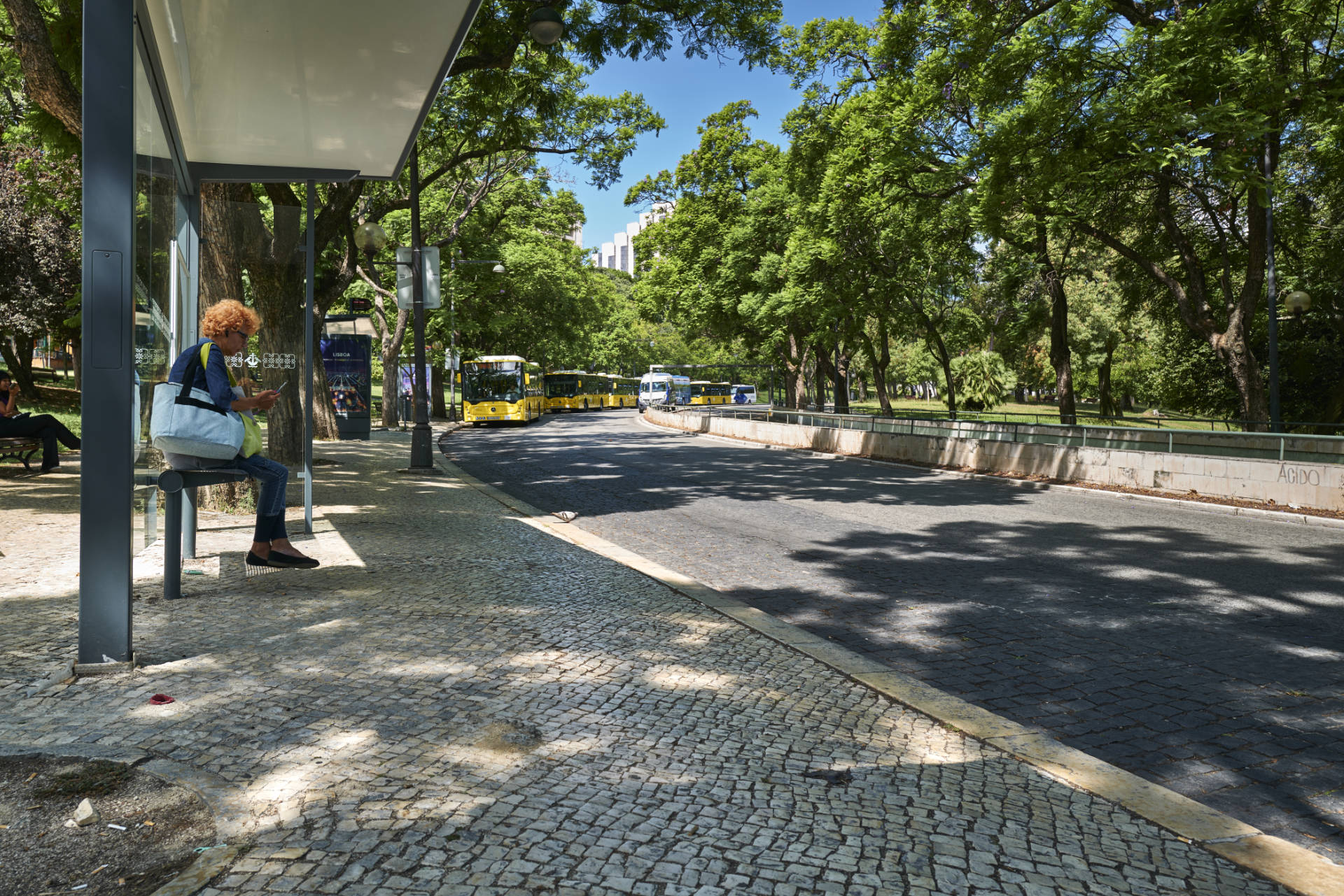 CARRIS Transporte Público de Lisboa – Haltestelle 723 am Parque Eduardo VII Richtung Desterro.