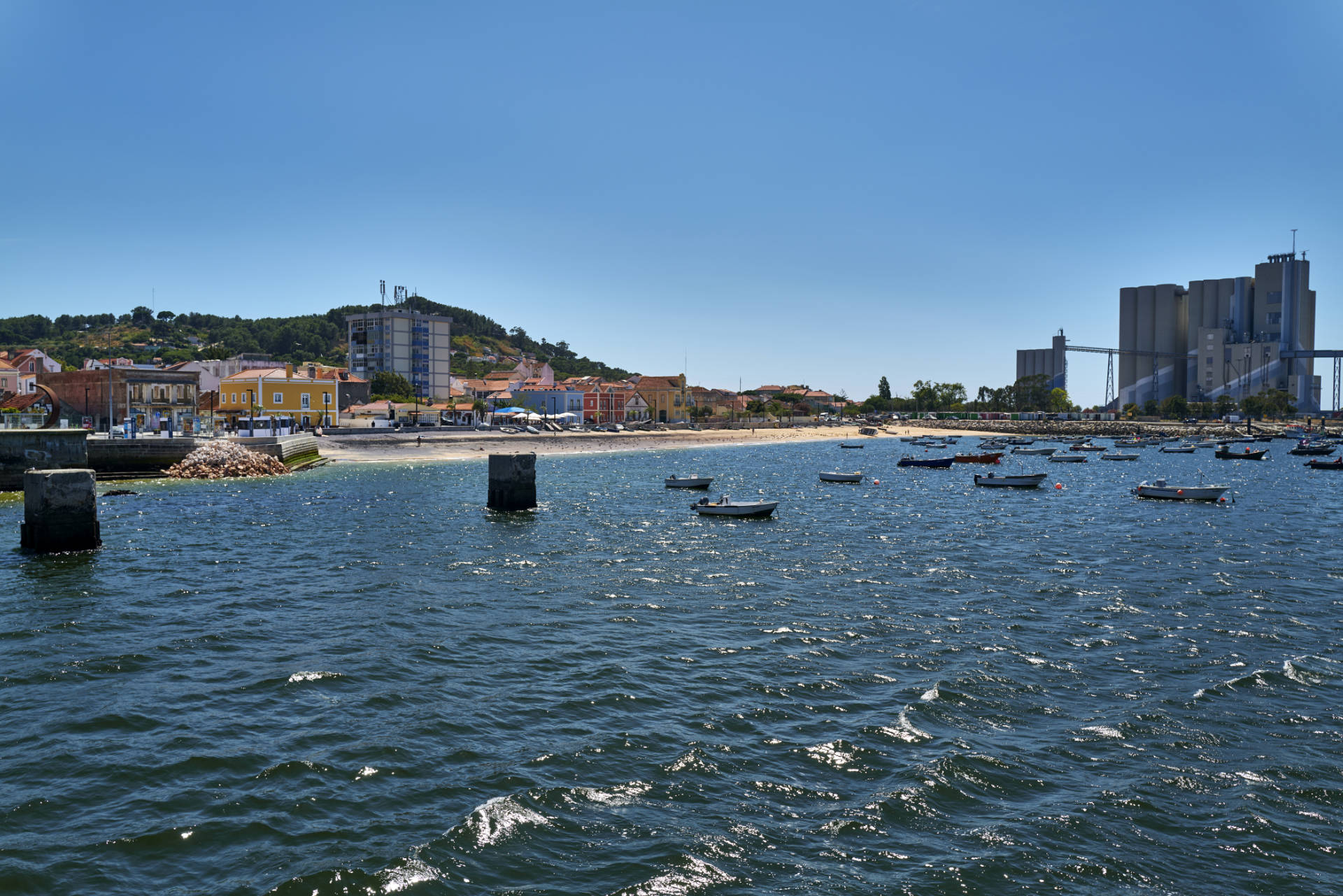 Anlegemanöver Estação Fluvial da Trafaria, Tejo Delta.